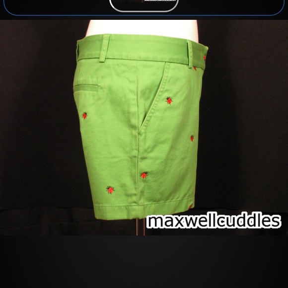 J CREW CRITTER SHORTS GRASS GREEN LADYBUGS 6 NEW - Picture 4 of 7